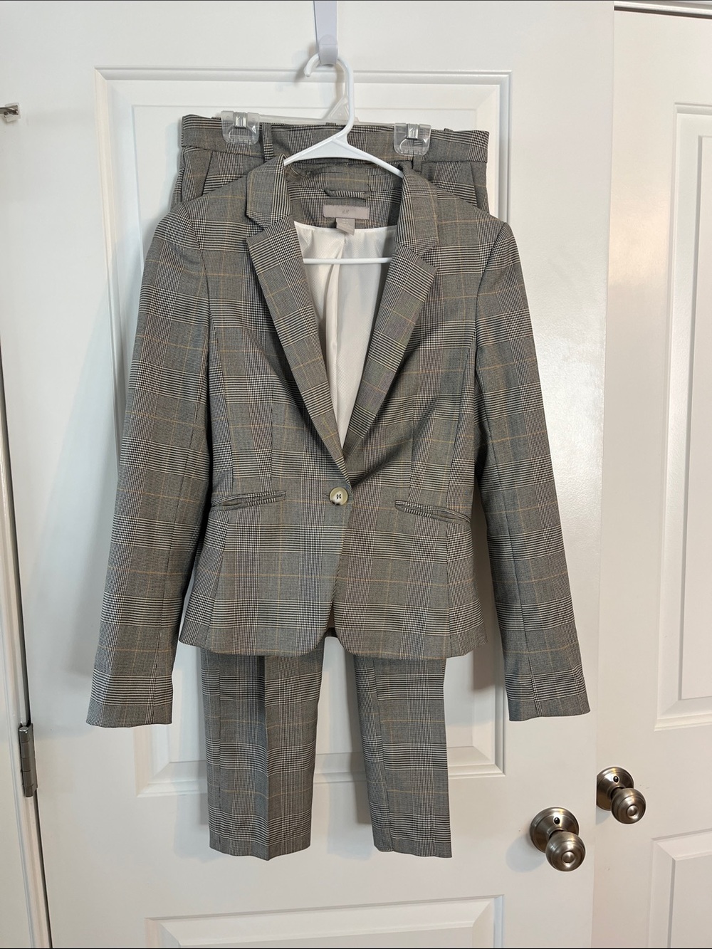 H&M Gray Glen Plaid Suit Blazer and Pants